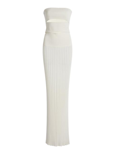 Cutout Knit Maxi Dress white