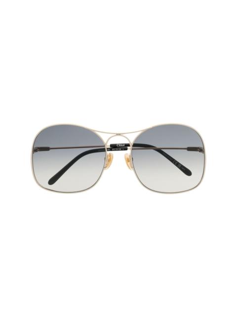 logo-engraved oversized-frame sunglasses