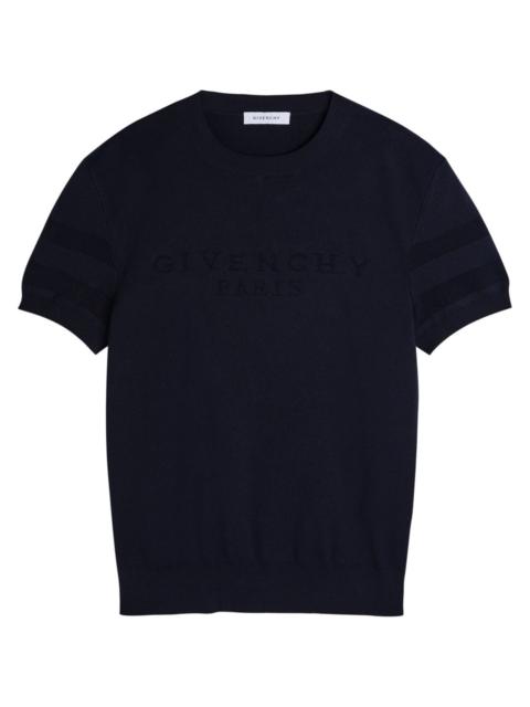 Givenchy Textured Knit Logo Cotton-blend T-shirt