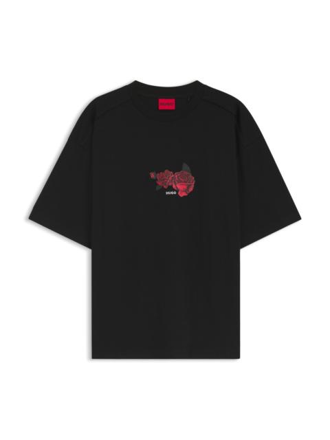 ROSE-ARTWORK T-SHIRT IN COTTON JERSEY