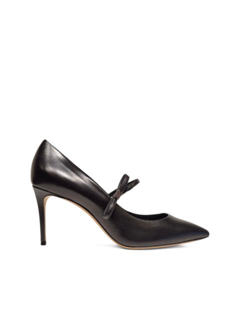 80mm Julia Melody bow-embellished strap pumps