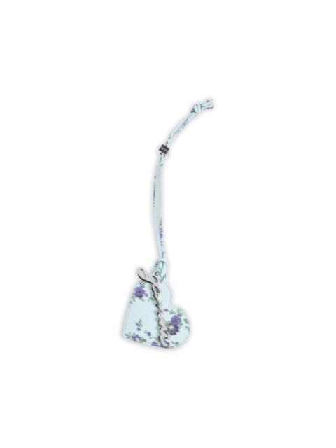 floral-print heart-shaped mirror charm