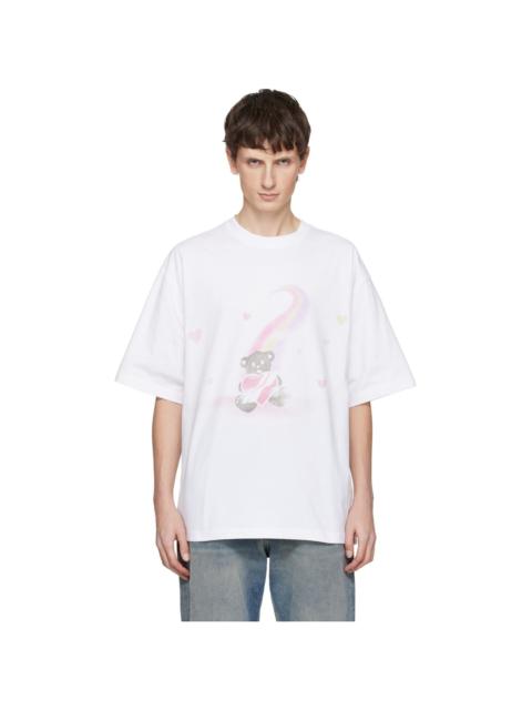 White Teddy Bear Print T-shirt