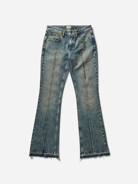Women's Flare Denim Pants Used Indigo Brown Tint