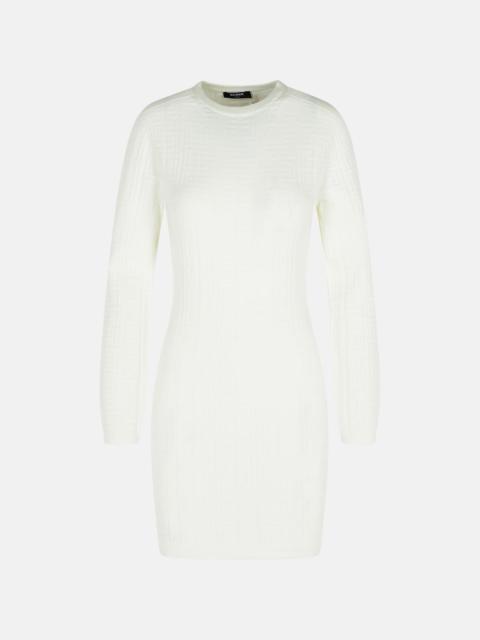 WHITE VISCOSE BLEND DRESS