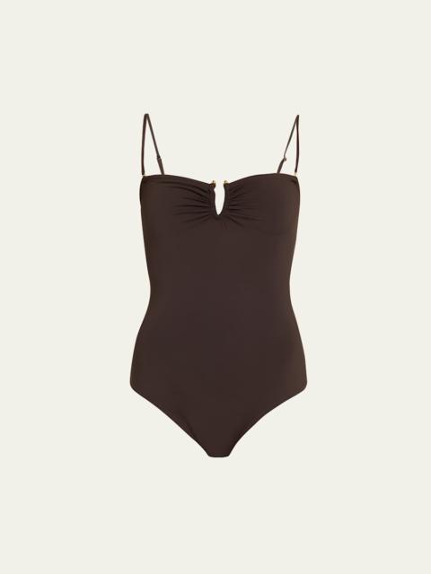 Ruched U-Ring One-Piece Swimsuit
