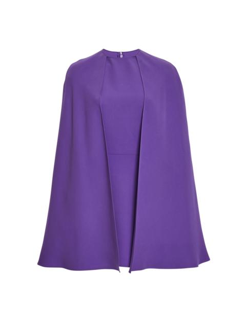 Cape-Detailed Silk Mini Dress purple