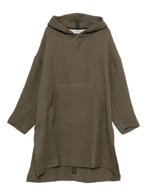 hooded long-sleeved coat
