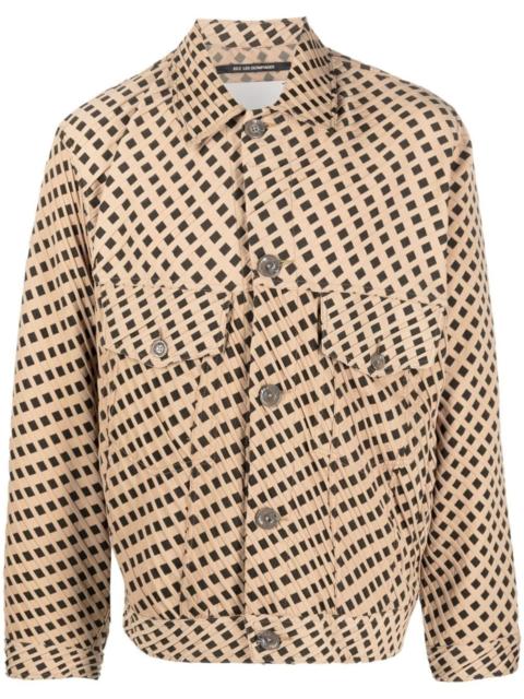 geometric-print shirt-jacket