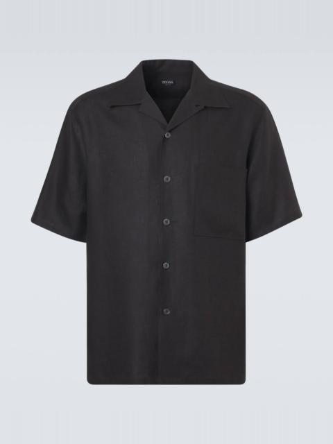 Linen bowling shirt