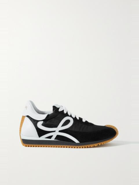 Flow logo-appliquéd leather and shell sneakers