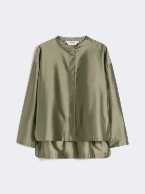 Silk-blend organza shirt - SAGE GREEN