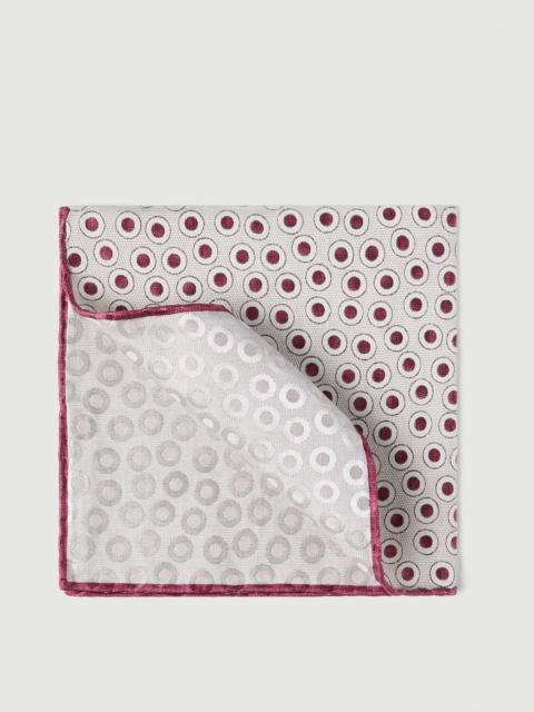 Polka-dot silk pocket square