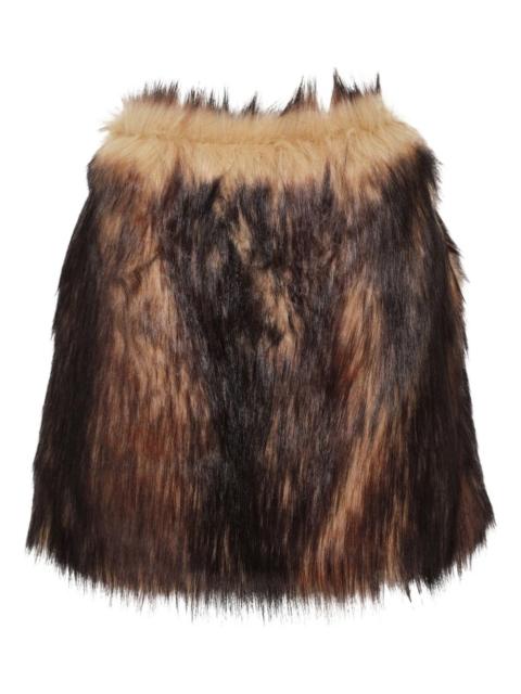 faux-fur mini skirt