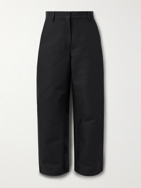 Organic Cotton-sateen Wide-leg Pants