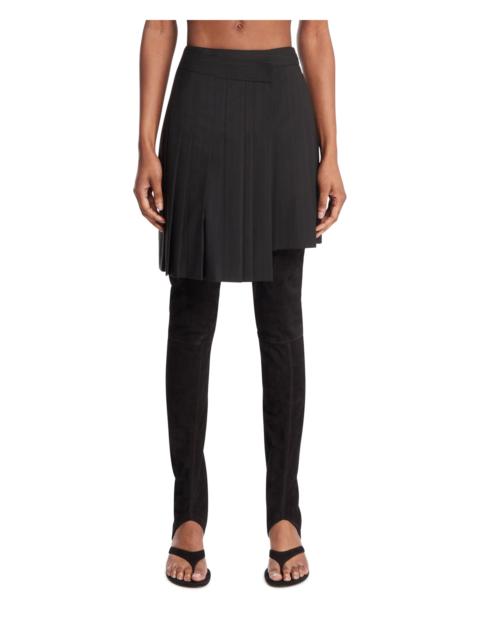 Black Asymmetric Pleated Skirt
