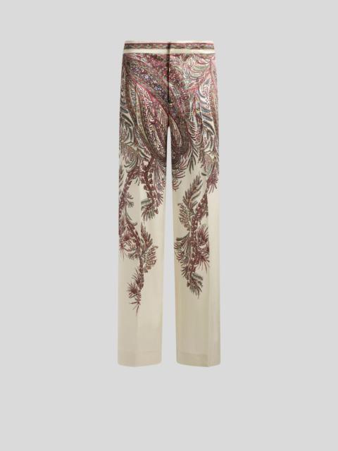 PRINTED SATIN PALAZZO TROUSERS