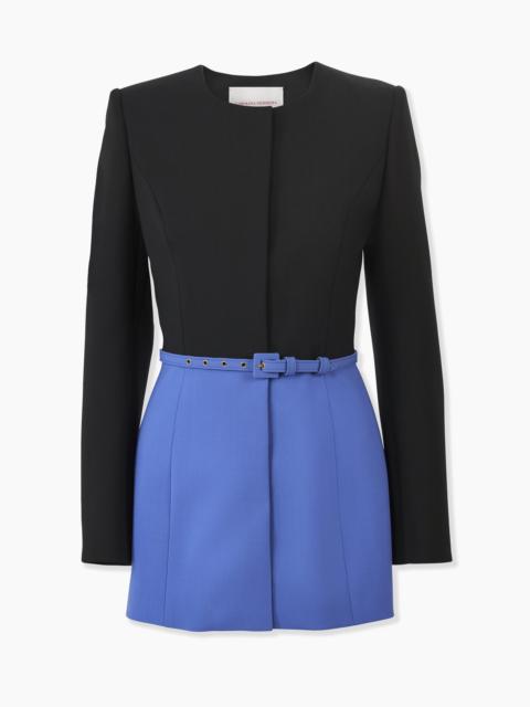 Color-Blocked Jacket with Belt