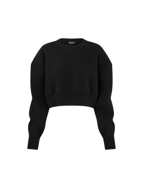 SCULPTURAL DOUBLE FACE WOOL CASHMERE SWEATSHIRT