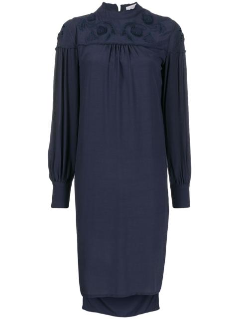 floral embroidered shift dress