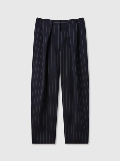 Slouchy Paneled Pinstripe Pants