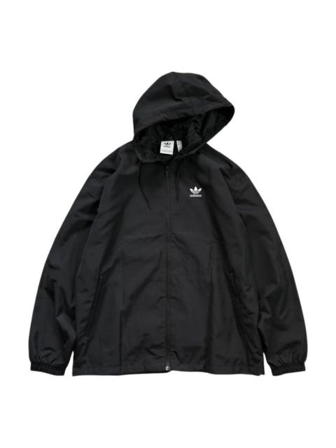 adidas Adicolor Trefoil Windbreaker Jacket 'Black White' IR9852