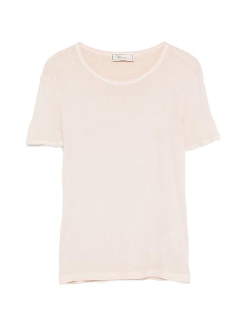ribbed short-sleeve T-shirt