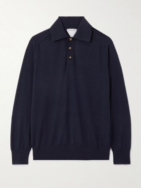 Wool polo shirt Navy