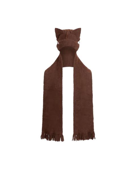 cat-ear fringed beanie scarf