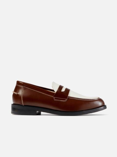 Wilde Chestnut + White Penny Loafer - Men's