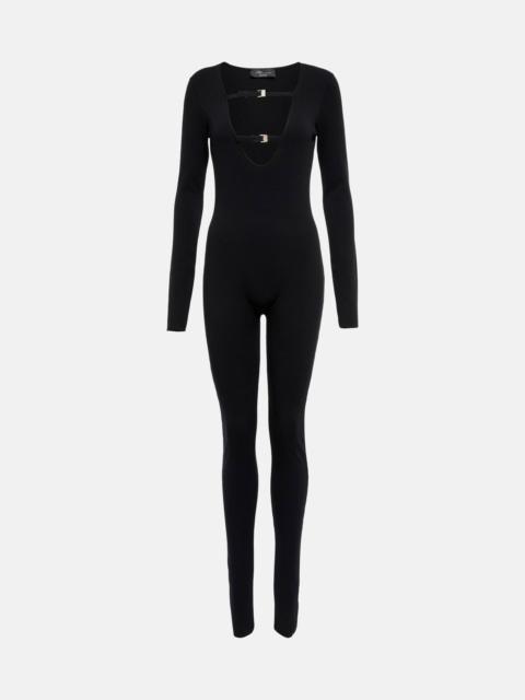 Jessie V-neck crêpe jumpsuit