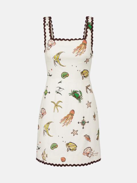 Printed cotton minidress