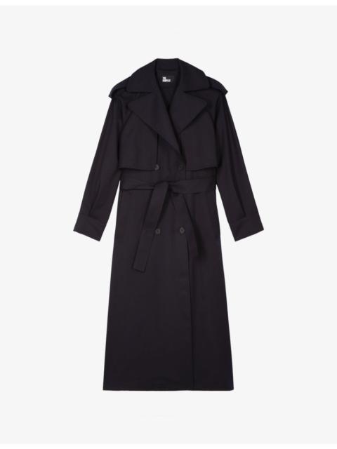 Tie-Waist Woven Trench Coat