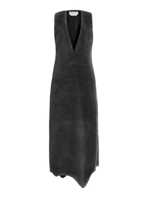 Ornstone Dress in Dark Grey Virgin Wool Silk Cashmere Fur