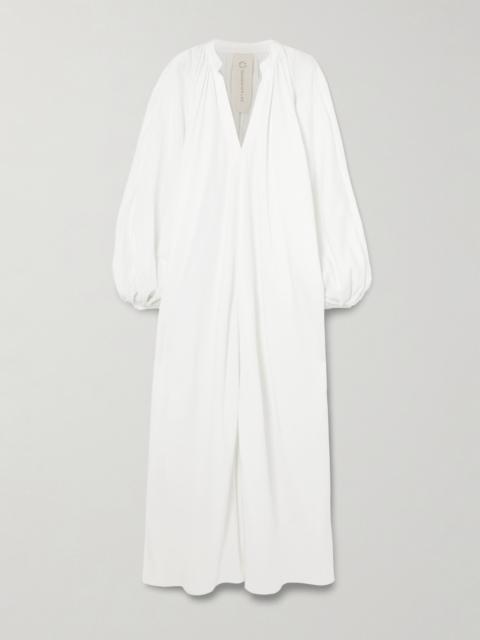 Touareg Oversized Gathered Cotton-blend Piqué Maxi Dress