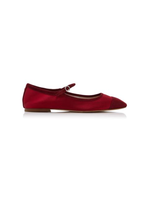 Uma Satin Mary-Jane Flats red