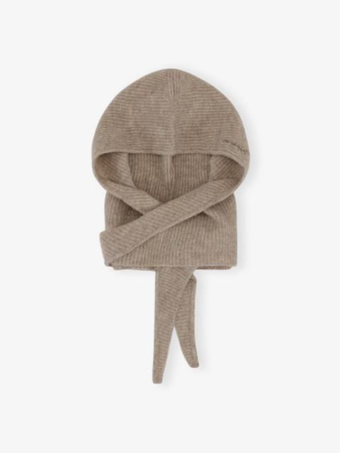 BROWN SOFT WOOL BALACLAVA