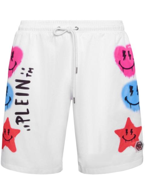 graphic-print swim shorts