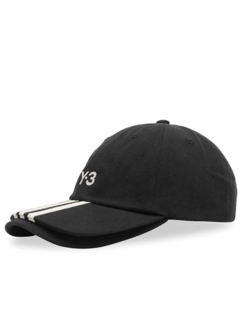 Y-3 3 Stripe Double Peak Cap