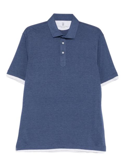 button trim polo shirt
