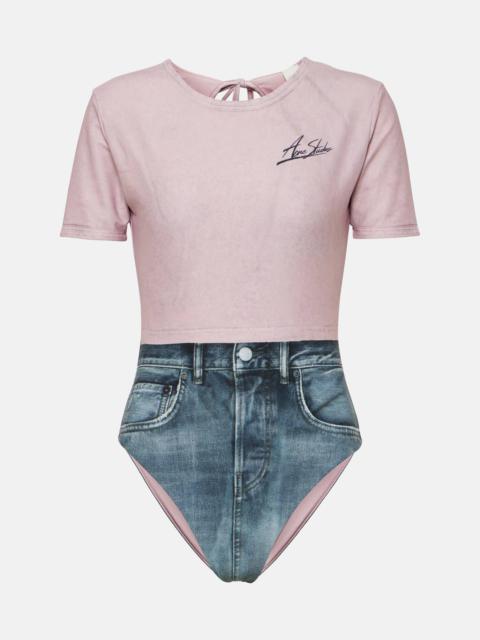 Etee printed rashguard swimsuit