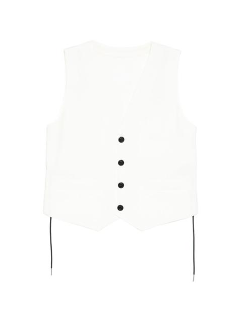 v-neck sleeveless blazer