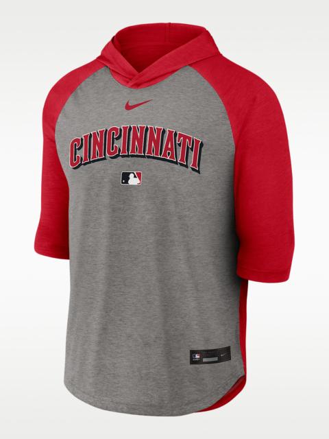 Cincinnati Reds Authentic Collection Flux Men's Nike Dri-FIT MLB 3/4-Sleeve Hooded T-Shirt