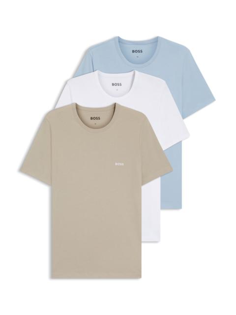 THREE-PACK OF COTTON T-SHIRTS WITH LOGO EMBROIDERY