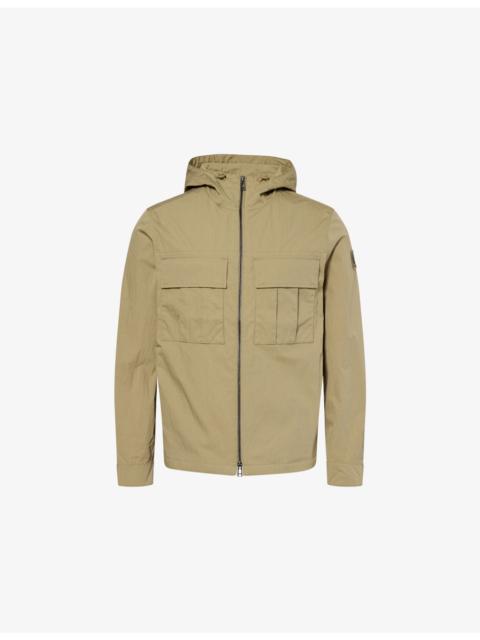 Hooded Logo-Patch Cotton-Blend Jacket
