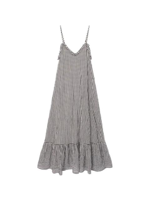 Taytum checked ruffled midi dress