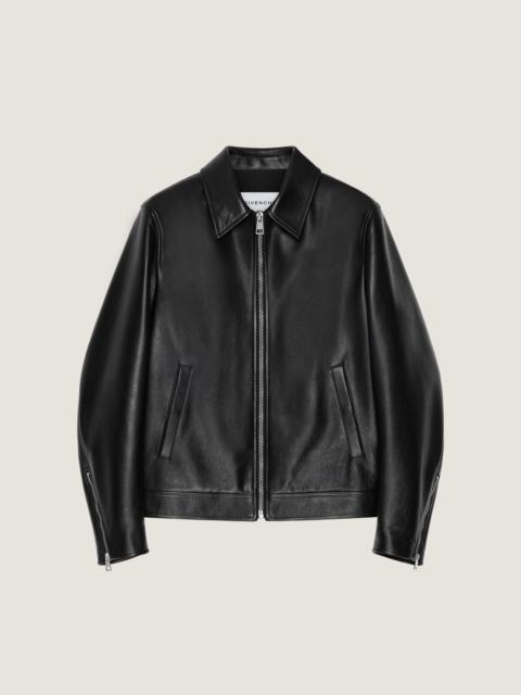 BIKER ZIPPED BLOUSON IN LEATHER