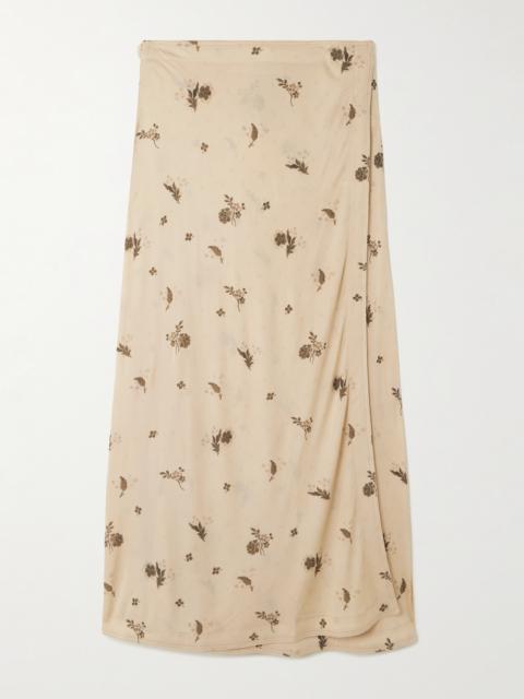 Floral-print Jersey Maxi Wrap Skirt