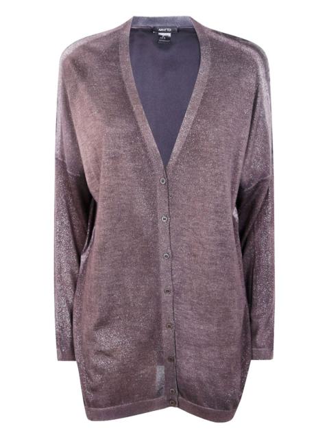 V-neck lurex cardigan