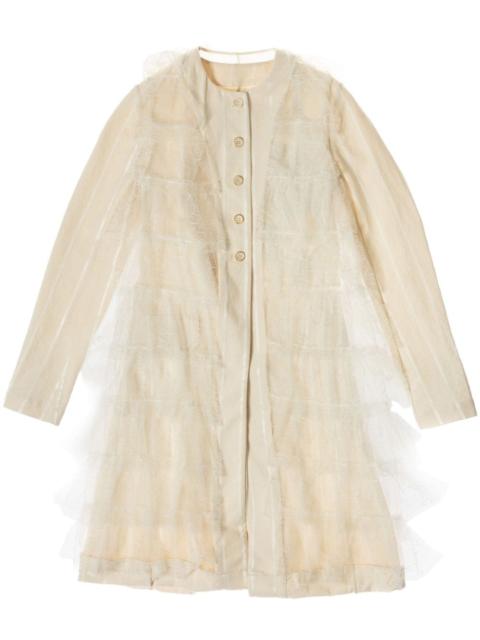 layered single-breasted coat